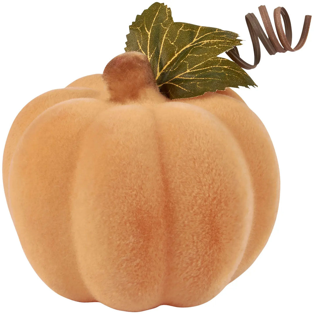 Small Orange Flocked Pumpkin