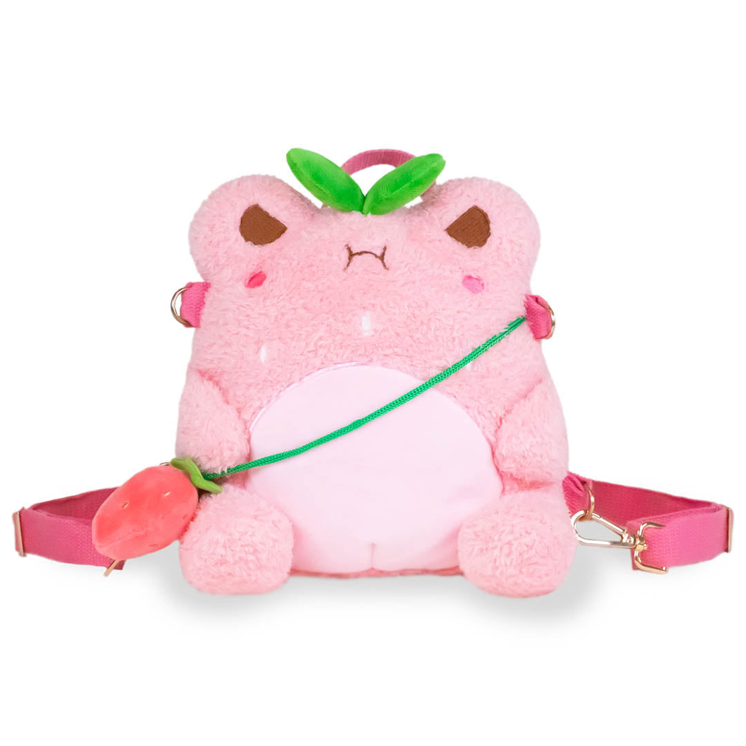 NEW Strawberry Wawa Backpack (Cute Kawaii Pink Frog Shoulder Bag)