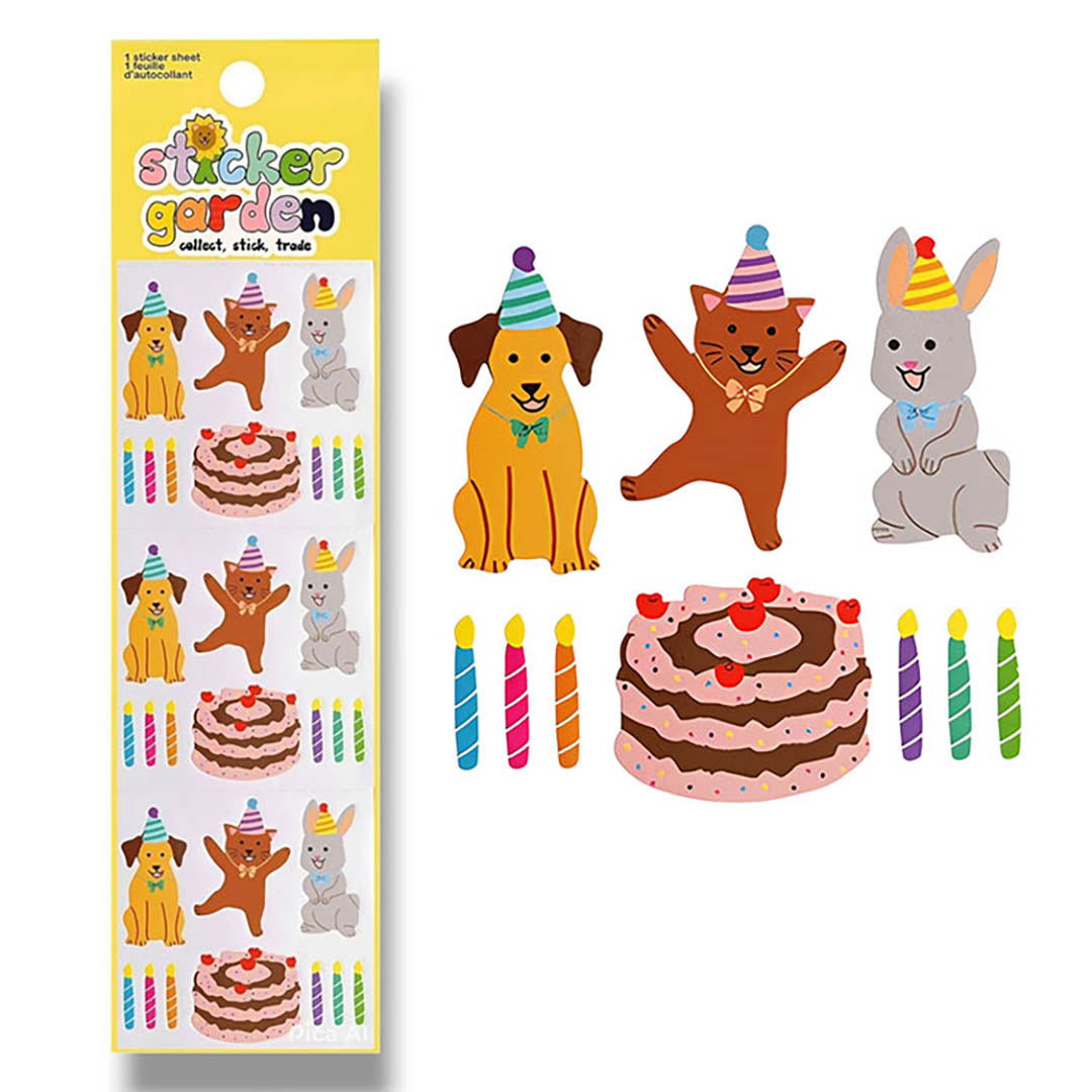 Classic Birthday Pets Stickers