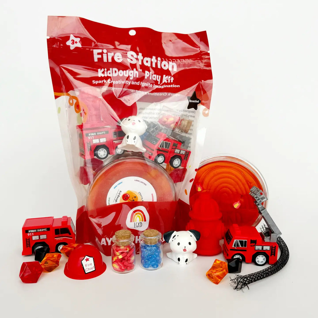 NEW Scented Natural Sensory Play Dough Kit- Fire Station (Cherry Mango)