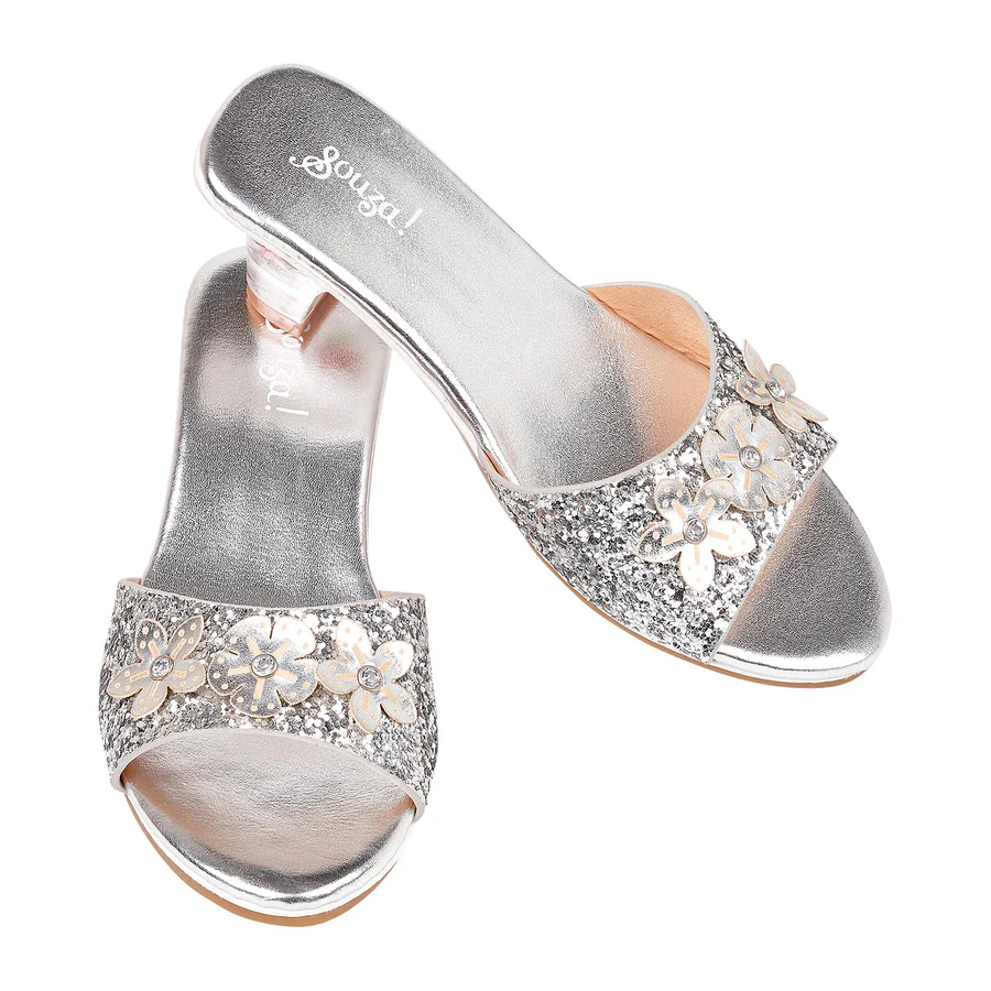 NEW Mariona - Metallic High Heel Slipper Silver