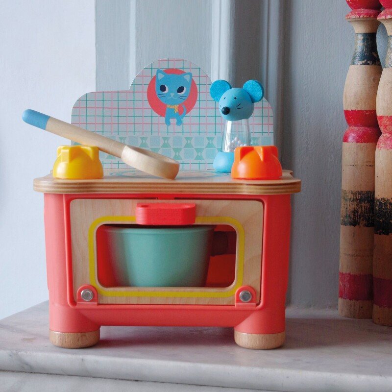 NEW Wooden Role Play - Minicook Kitten Stove