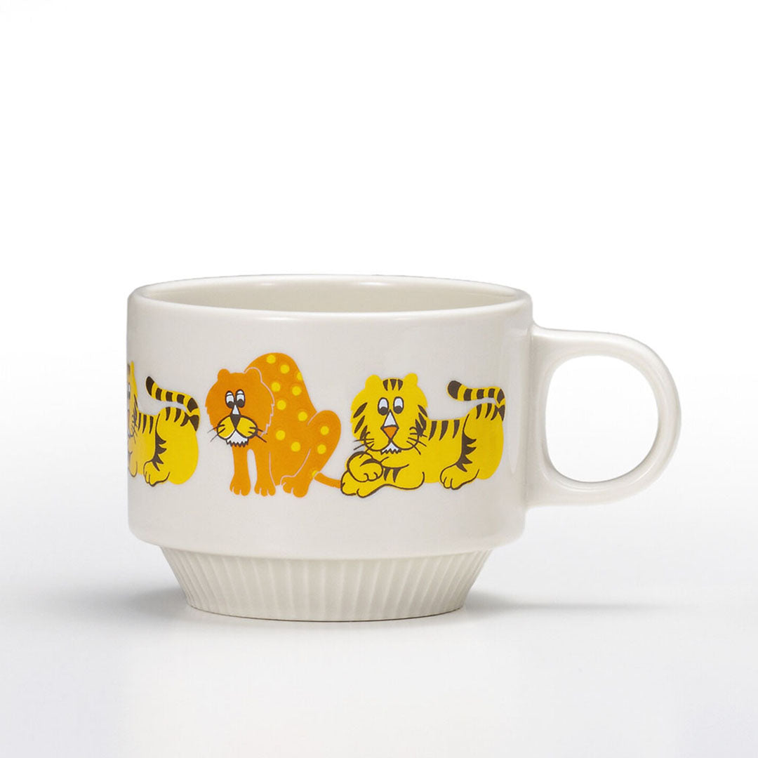 Japanese Retro Mug - Safari Cats Zoo Animals