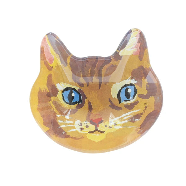 Nathalie Lete Glass Plate- Cat Orange