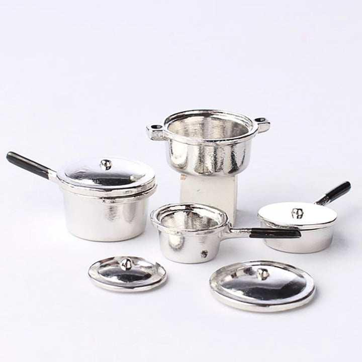 NEW Dollhouse Miniatures: Silver Pots and Pans