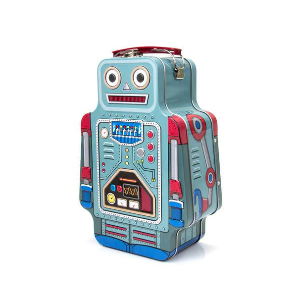 NEW Retro Tin Lunch Box Case- Robot