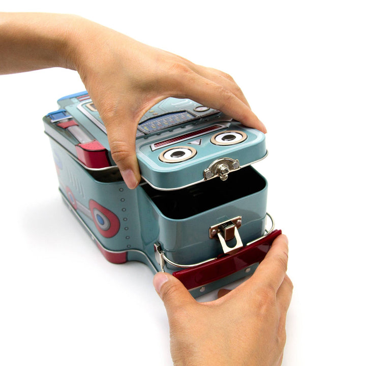 NEW Retro Tin Lunch Box Case- Robot