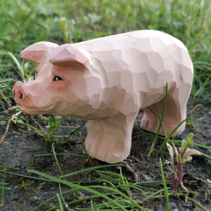 NEW Wooden Pig Animal Toy
