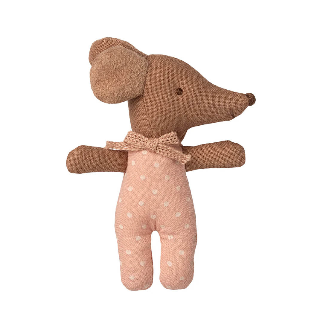 Sleepy wakey baby mouse in matchbox - Rose