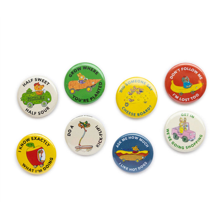 Richard Scarry® - Cars and Trucks Assorted Buttons Pin Badges