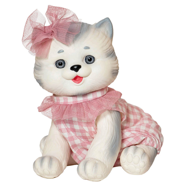 White Cat with Gray Stripes Doll
