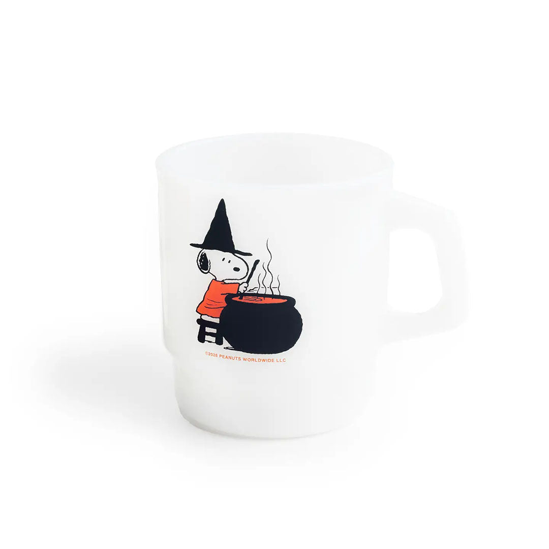Snoopy Witch Milk Glass Mug