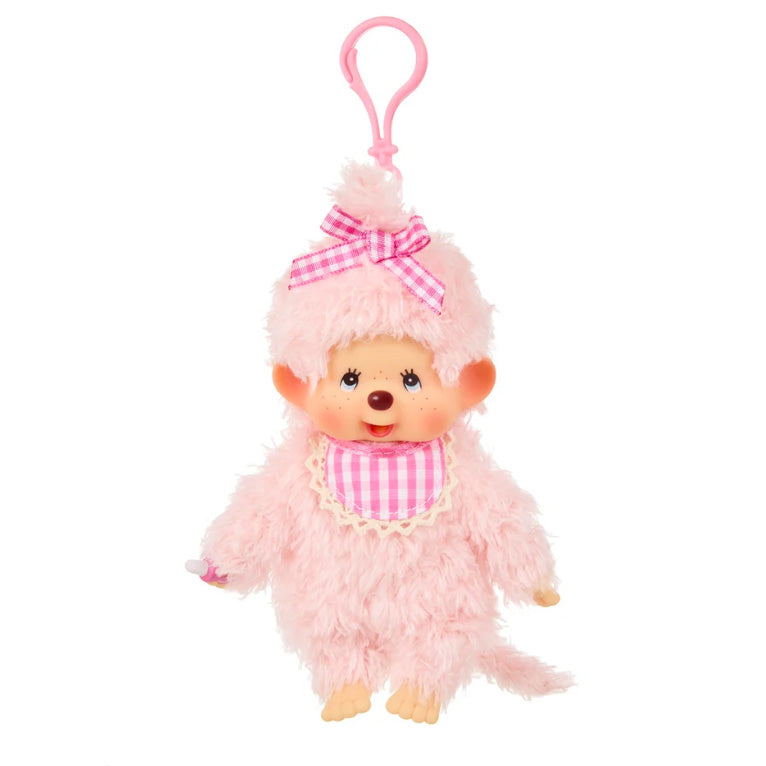 Monchhichi Girl - Fluffy Pink Beige Keychain