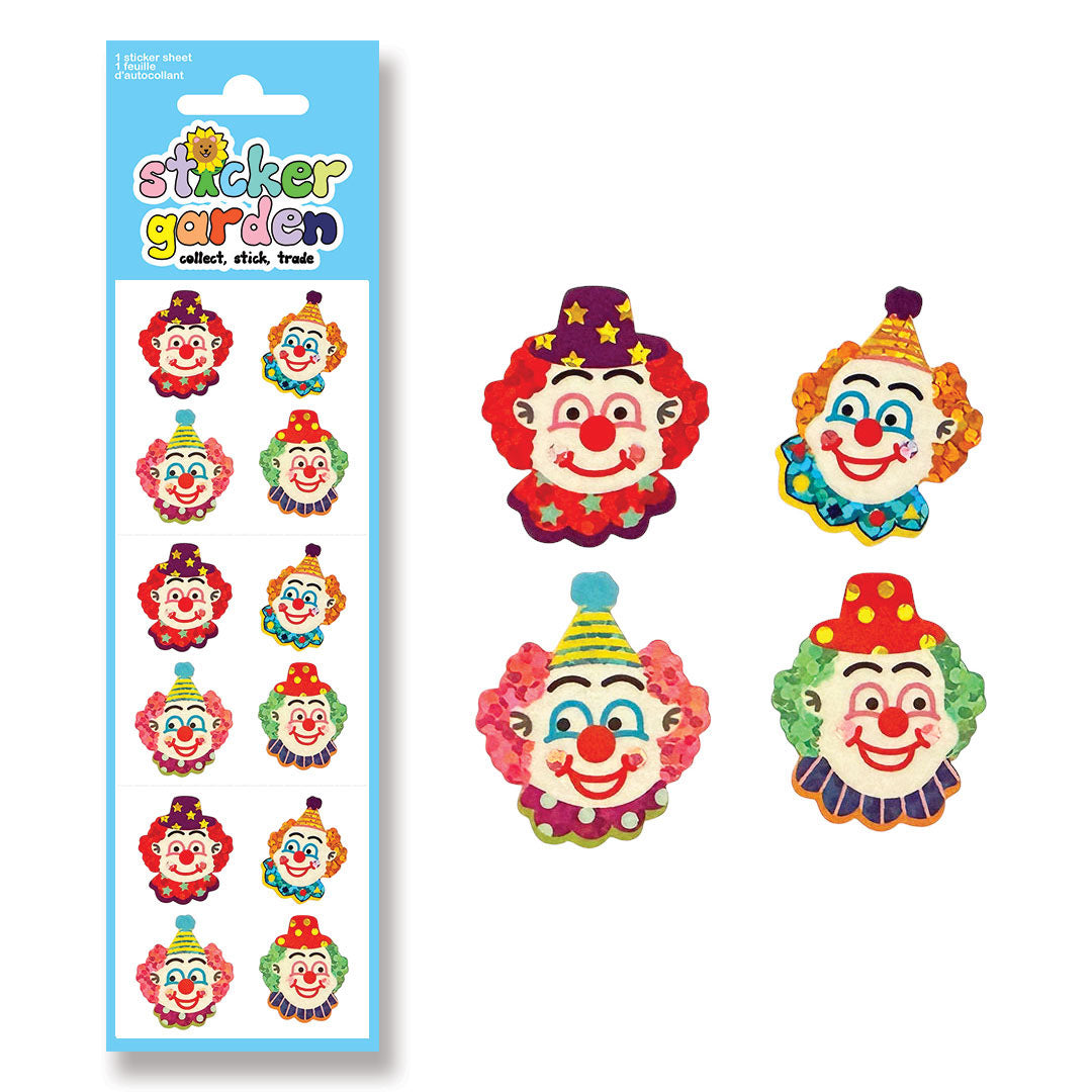 Sparkle Clown Sticker Sheet