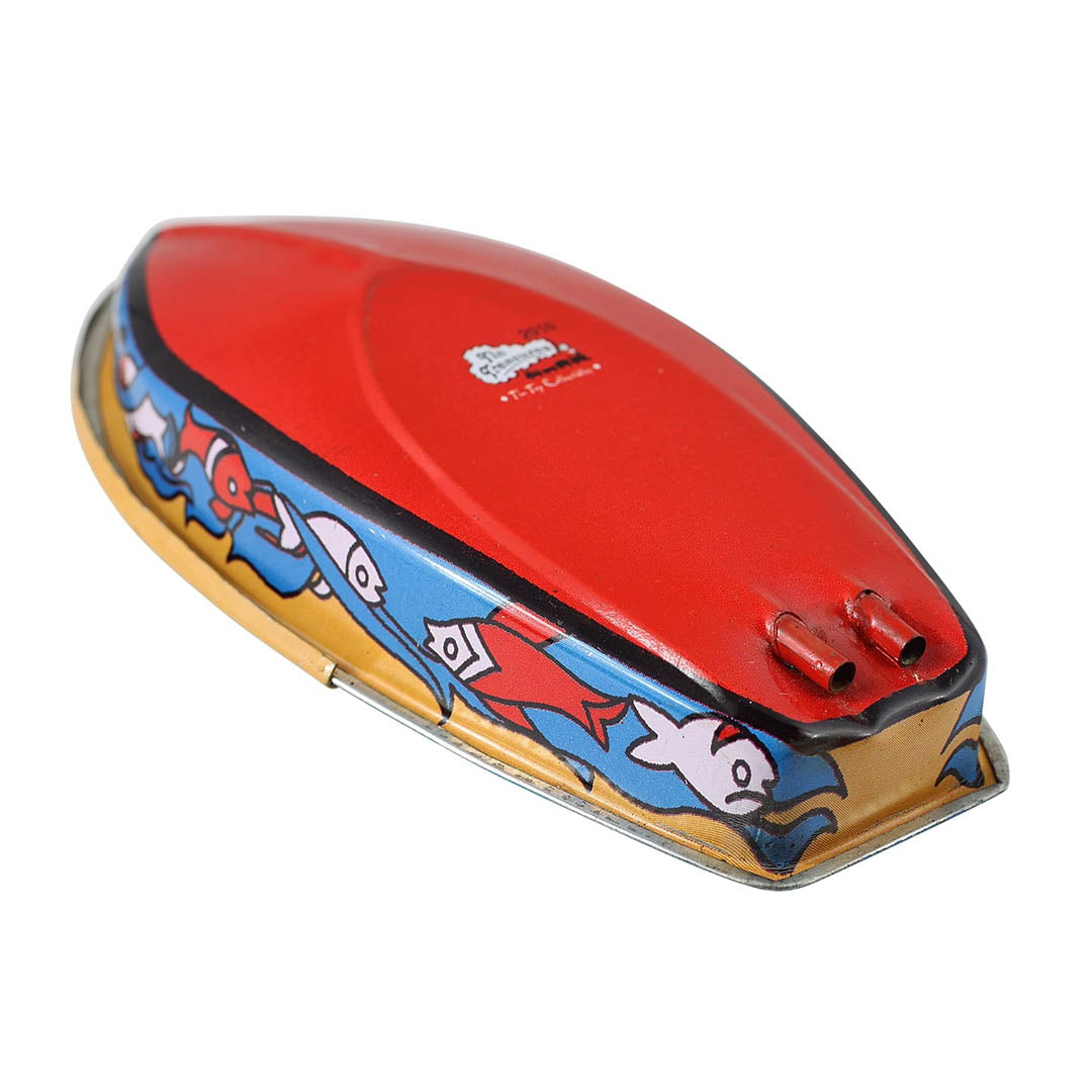 NEW Retro Tin Candle Steam Boat Robin