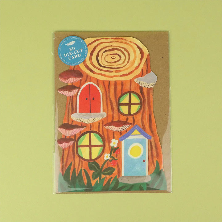 Little Log House Die-Cut Card