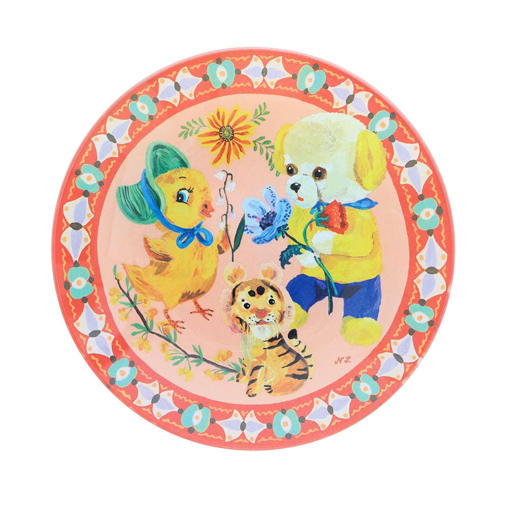 NEW Nathalie Lete Glass Plate- Retro Chick