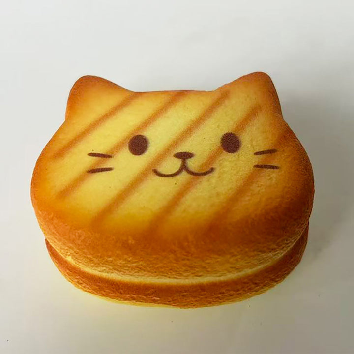 Cat Face Toast Bread Squishy Toy