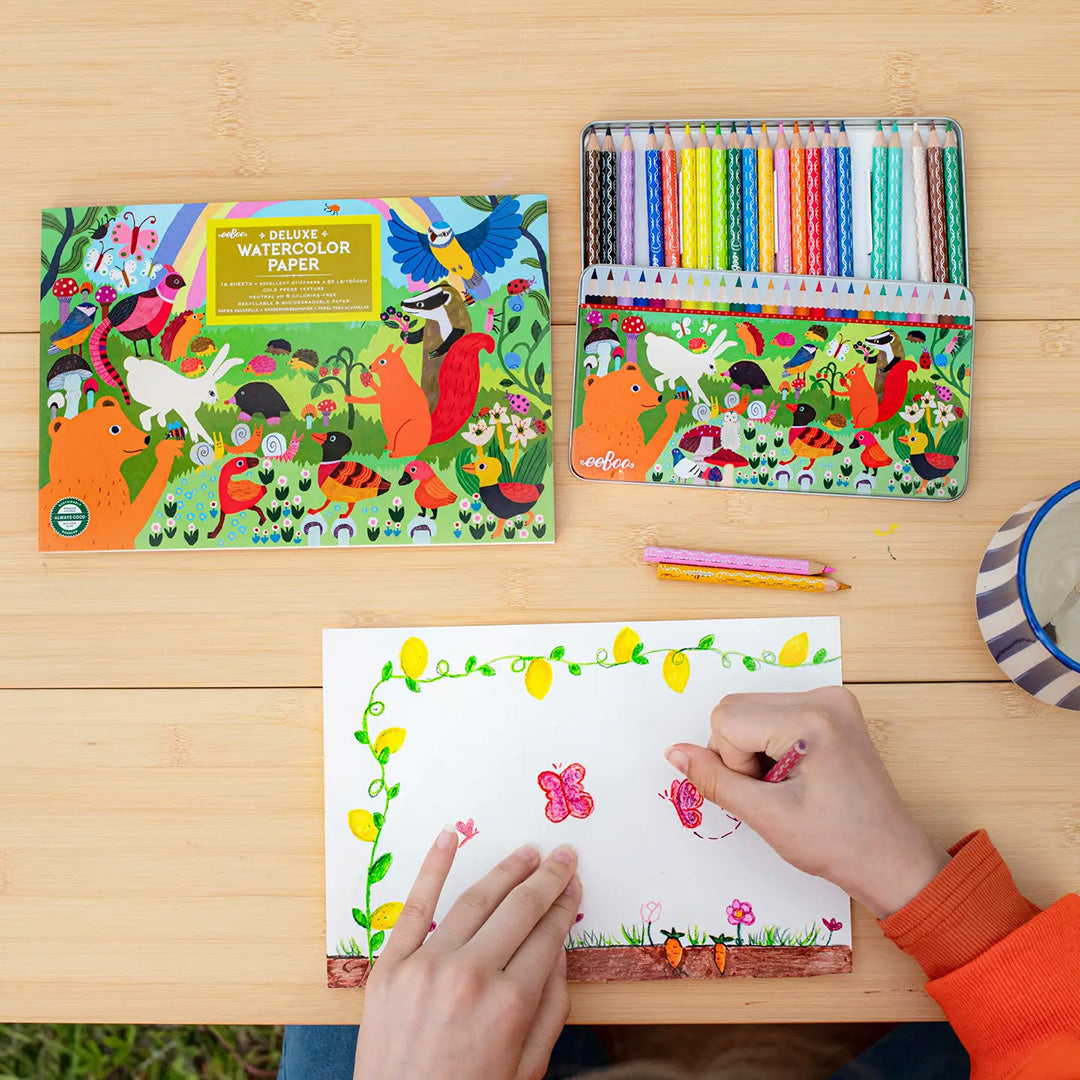 Woodland 24 Mini Watercolor Pencils Tin