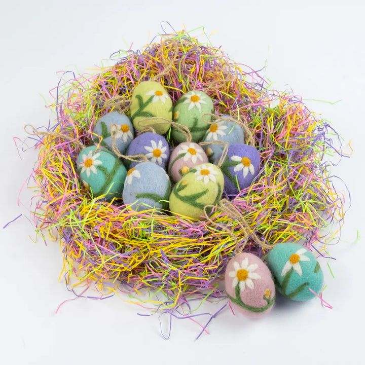 Easter Eggs with Embroidered Flowers- Sold Individually