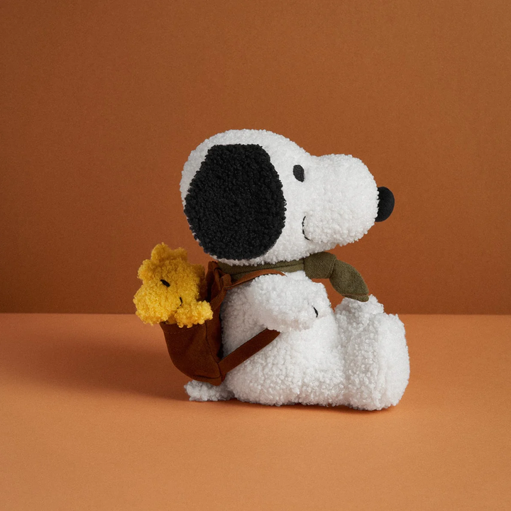 NEW Peanuts Snoopy Plush Doll- Backpack with Woodstock 8"