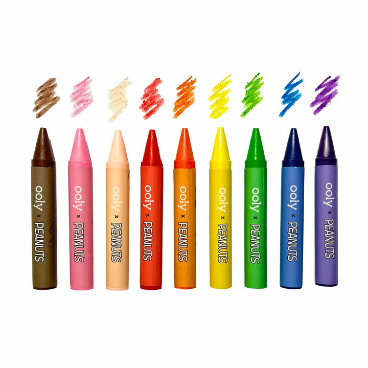 OOLY X Peanuts: Snoopy School Coloring Travel Kit -9 Jumbo Crayons