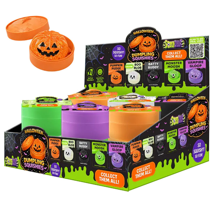 LIMIT 2PCS: Fun Doh Spooky Mystery Dumpling Squishy Toy - Assorted Styles/ 2 Sizes Available!