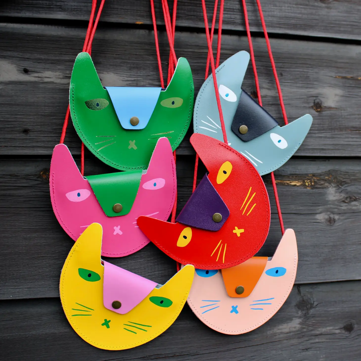Cat Pocket Purse- Blue