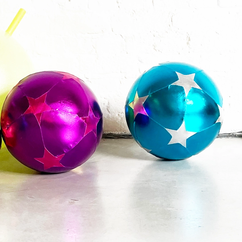 Large Star Print Inflatable Ball - Purple and Pink
