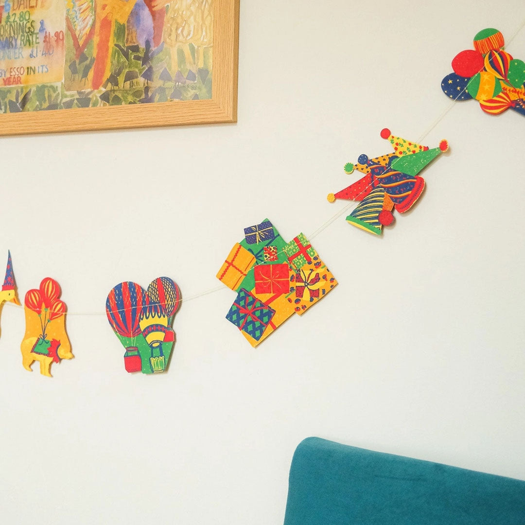 Bright Happy Birthday Sewn Garland