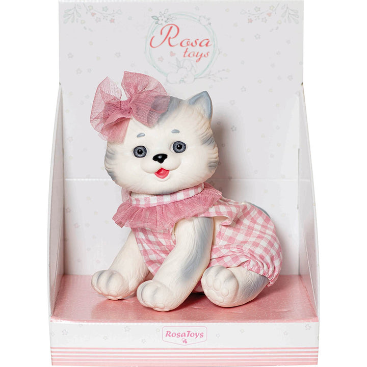White Cat with Gray Stripes Doll