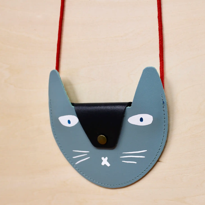 Cat Pocket Purse- Blue