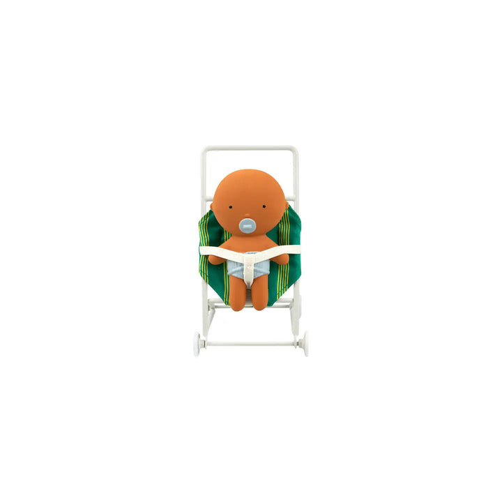 Gommu Pocket Striped Stroller - Miniature Doll Stroller