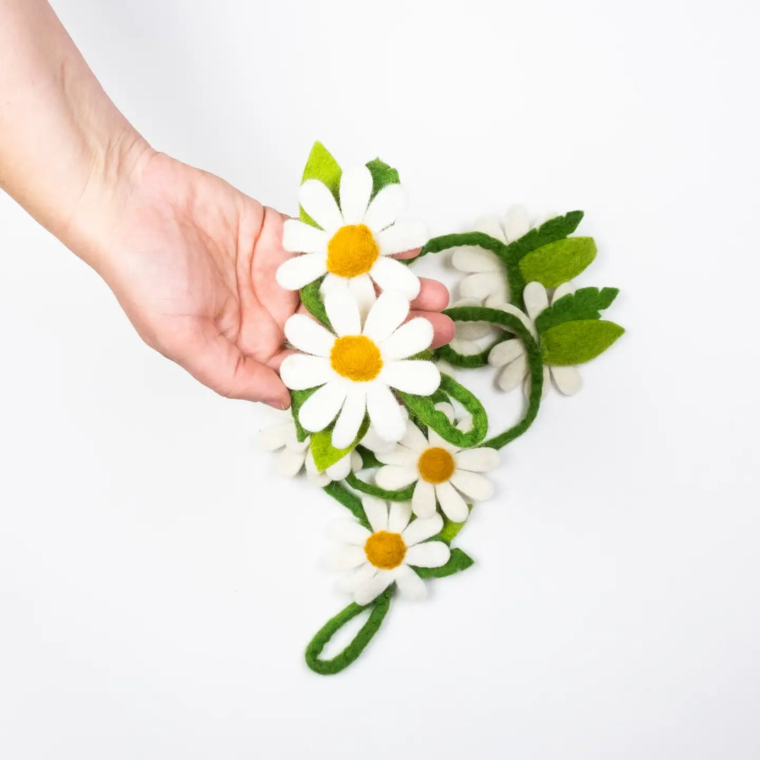 NEW Felt Daisy Garland - 54 Inches Long