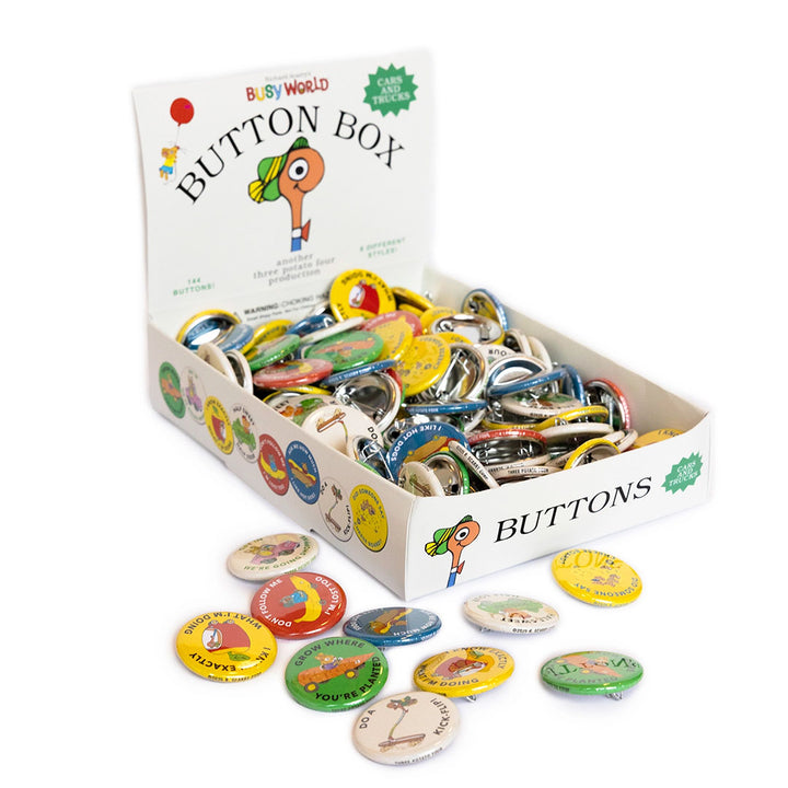 Richard Scarry® - Cars and Trucks Assorted Buttons Pin Badges