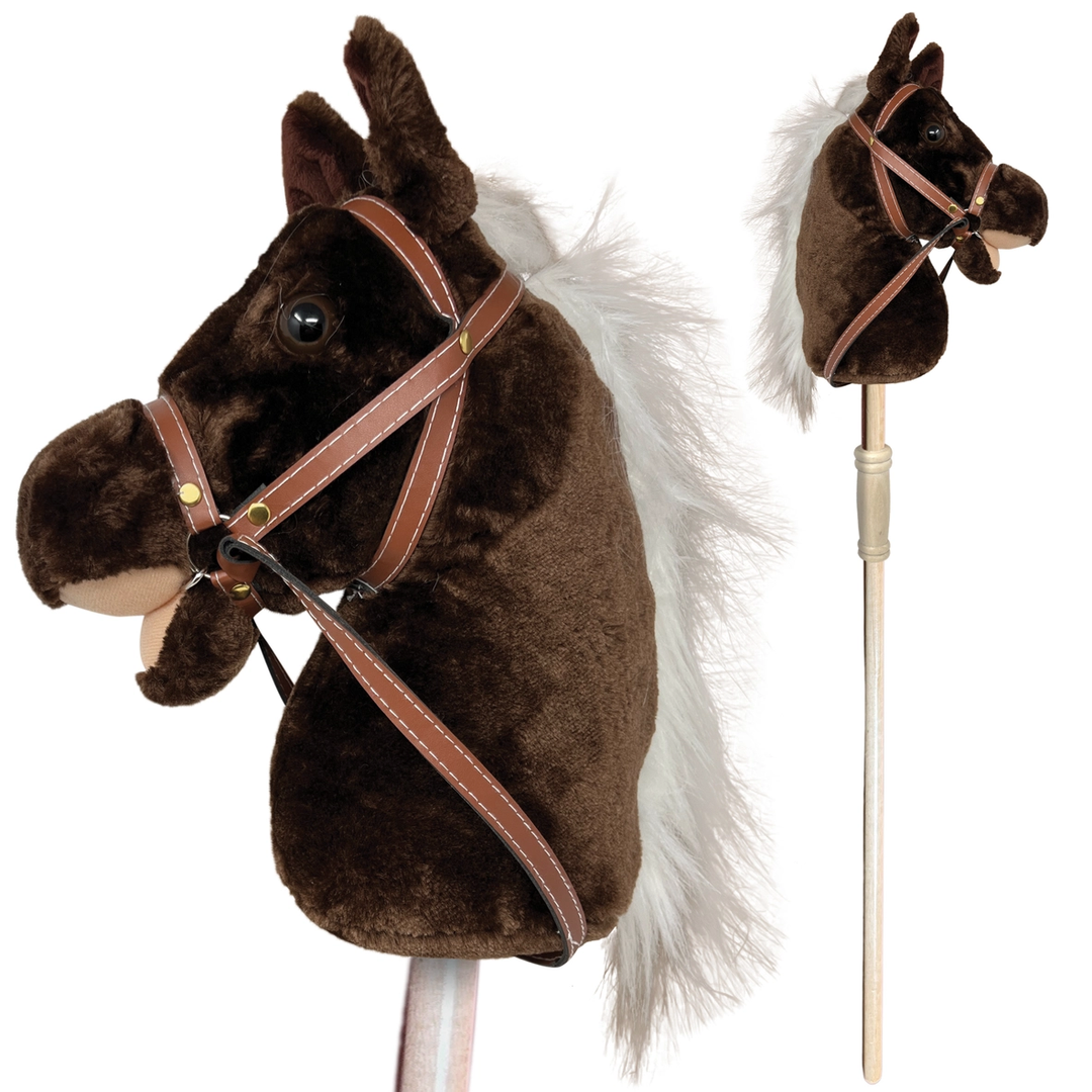 NEW Classic Hobby Horse with Sound - Dark Brown