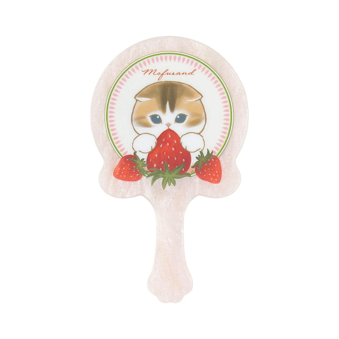 Mofusand Merci Strawberry Mini Hand Mirror - Light Pink