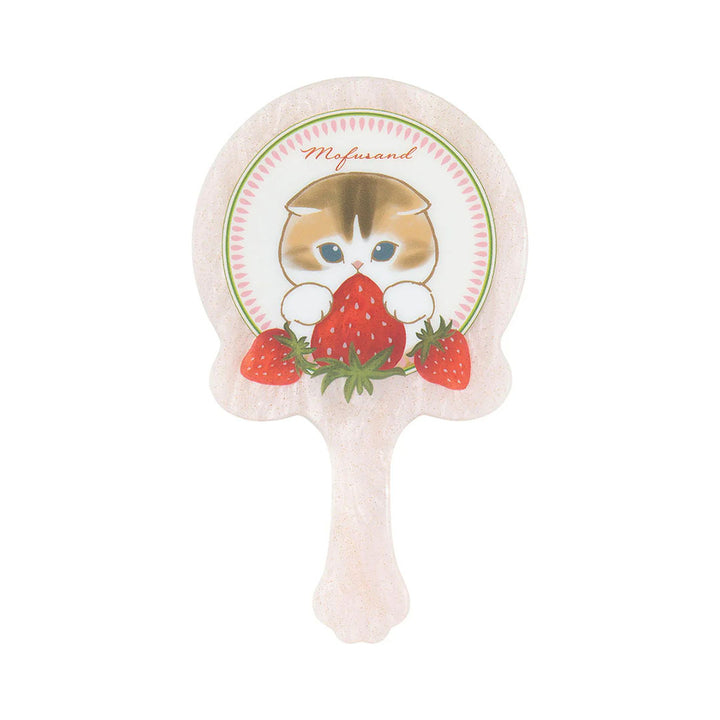 Mofusand Merci Strawberry Mini Hand Mirror - Light Pink