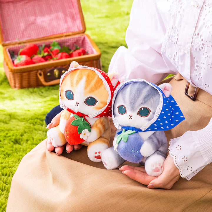 Mofusand Merci Strawberry Plush Doll - Blue Strawberry