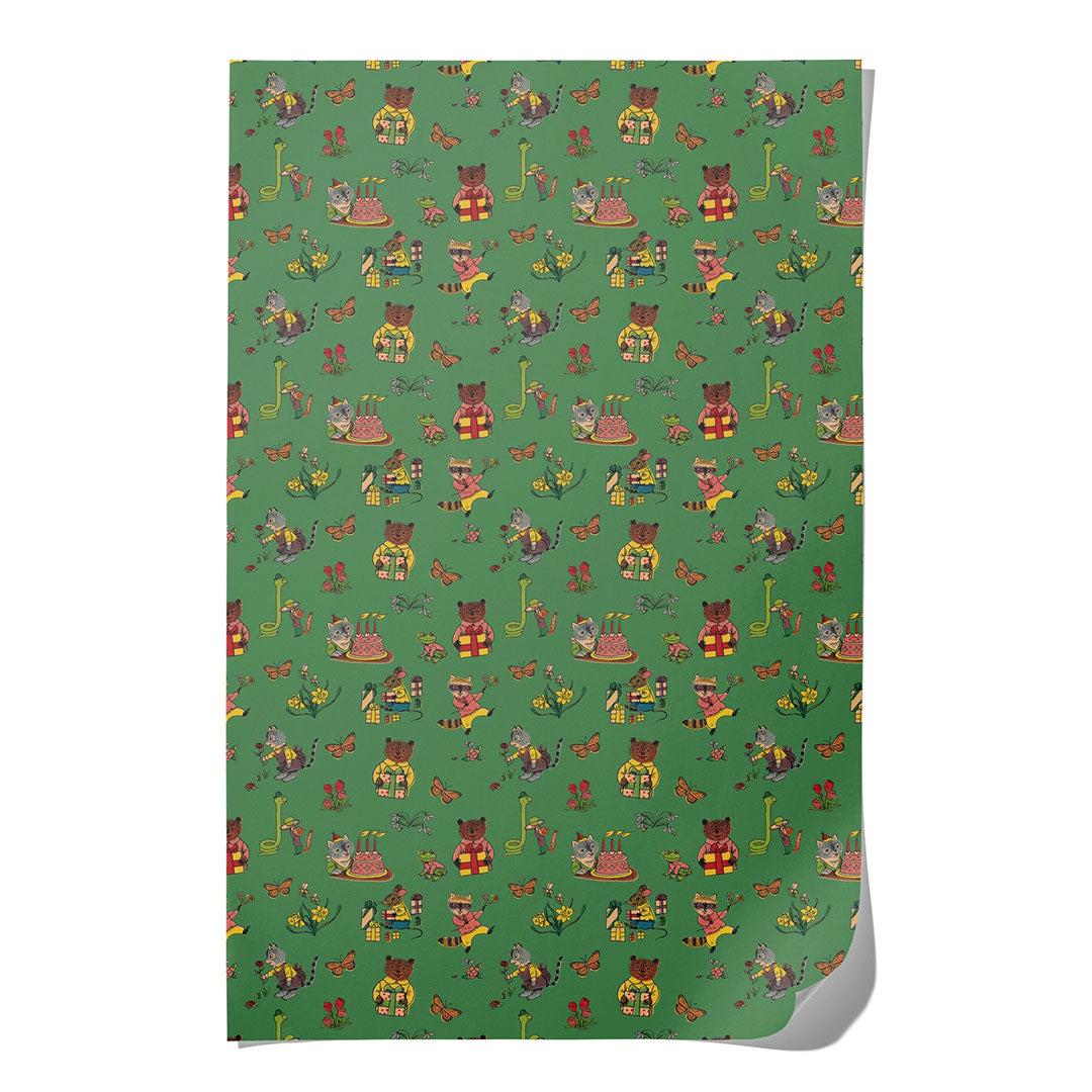 Richard Scarry Critter Wishes Birthday Wrapping Paper - Roll of 3 Sheets