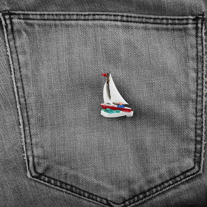 Retro Sailboat Pin