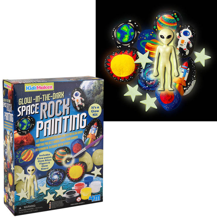 KidzMaker Glow In The Dark Space Rock Painting Kit