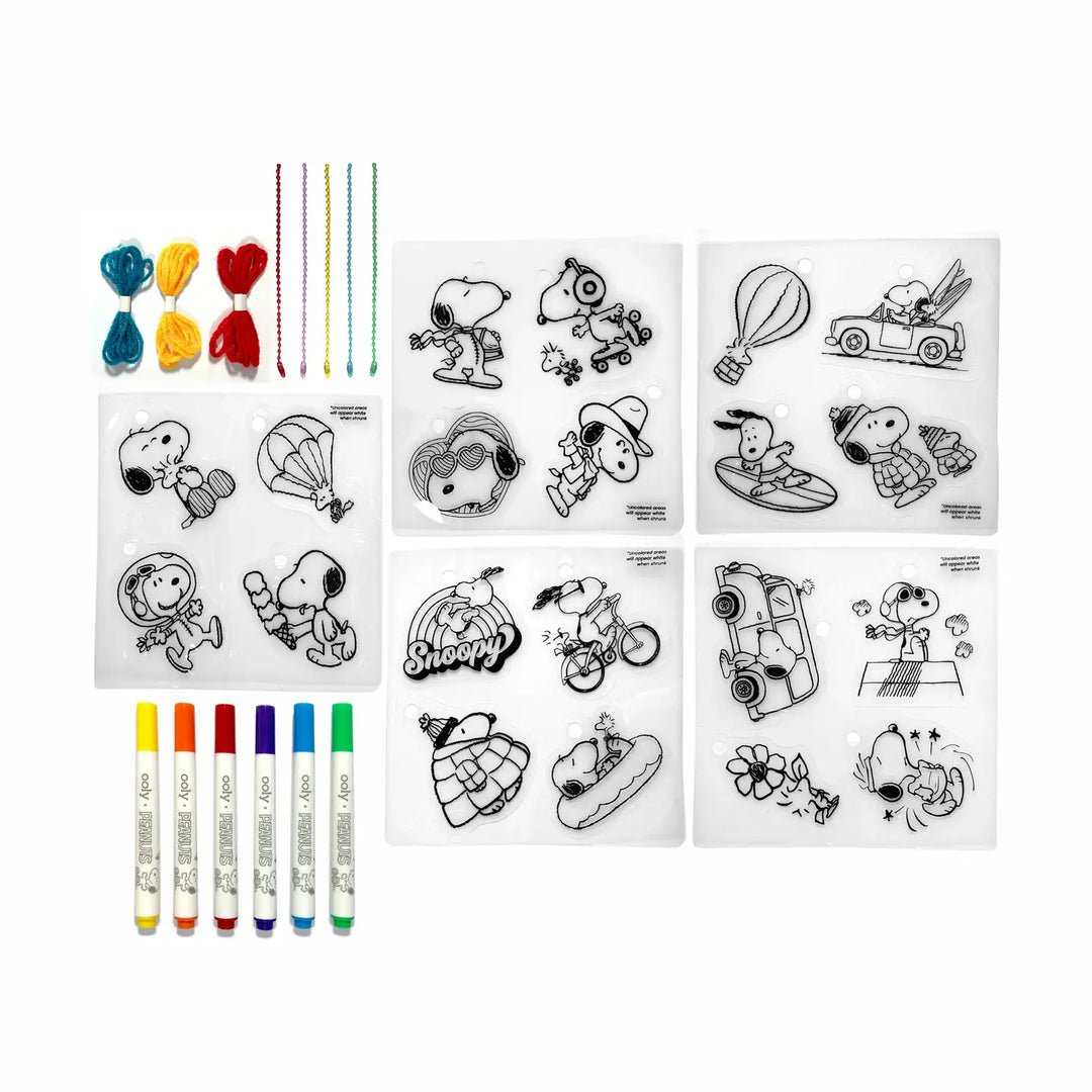 OOLY X Peanuts: D.I.Y. Shrink Art Kit & 6 Mini Paint Markers