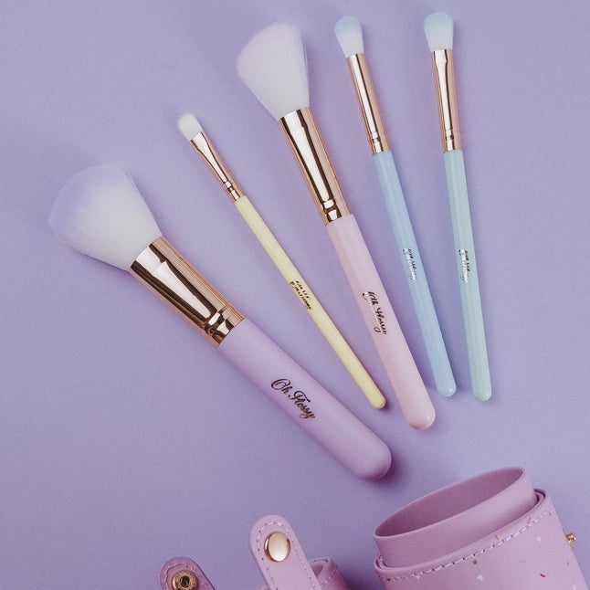 NEW Oh Flossy 5-Piece Rainbow Makeup Brush Set