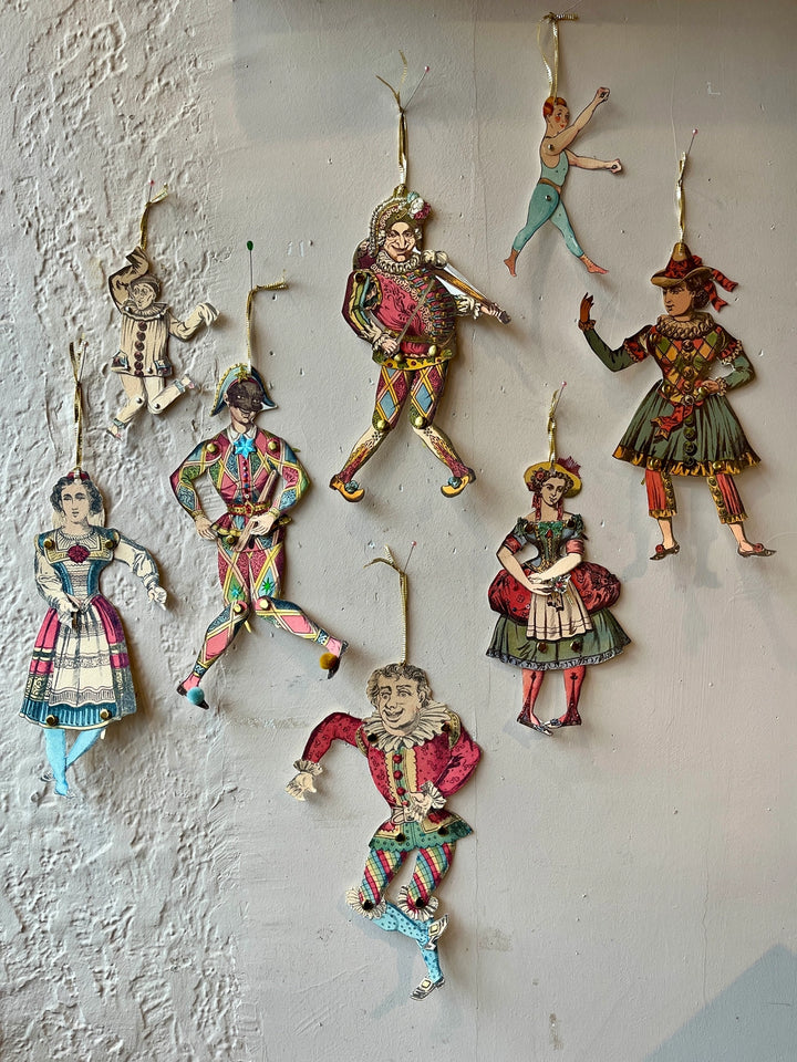 Paper Puppet Cut Out Art Cards- Harlequin
