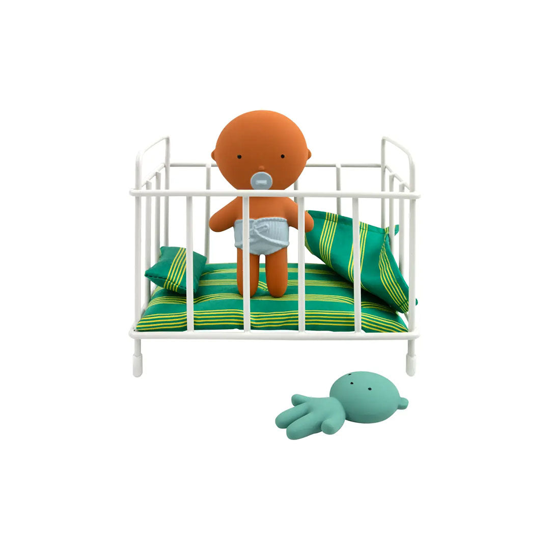 Gommu Pocket Striped Crib - Miniature Doll Crib