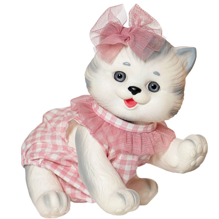 White Cat with Gray Stripes Doll