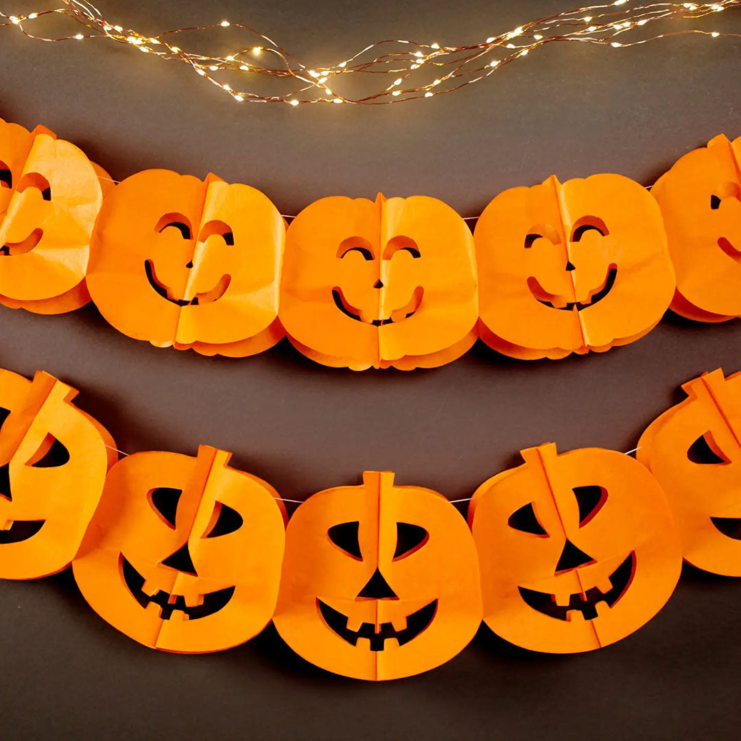 Jack O'Lantern Paper Garland Set