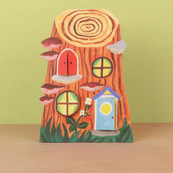 Little Log House Die-Cut Card