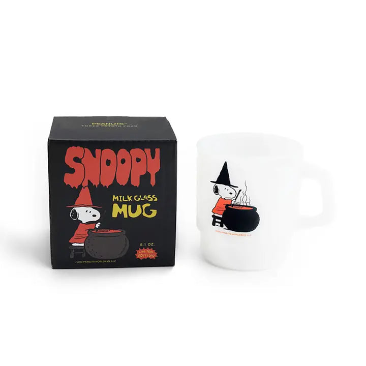 Snoopy Witch Milk Glass Mug